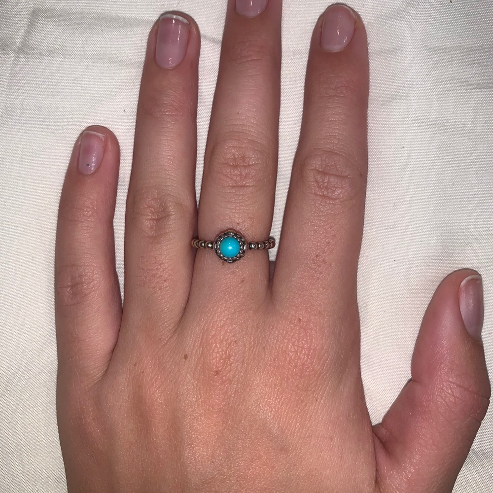 Blue stone Pandora ring